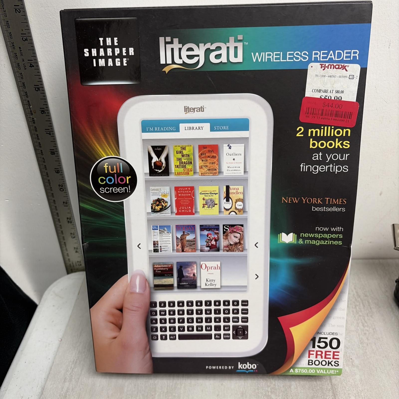 The Sharper Image  by Kobo Literati Wireless Reader Color Screen  New Old Stock