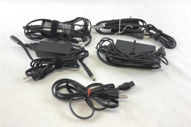 Lot of 4 Genuine HP Laptop AC Adapters Various Models and Sizes Untested