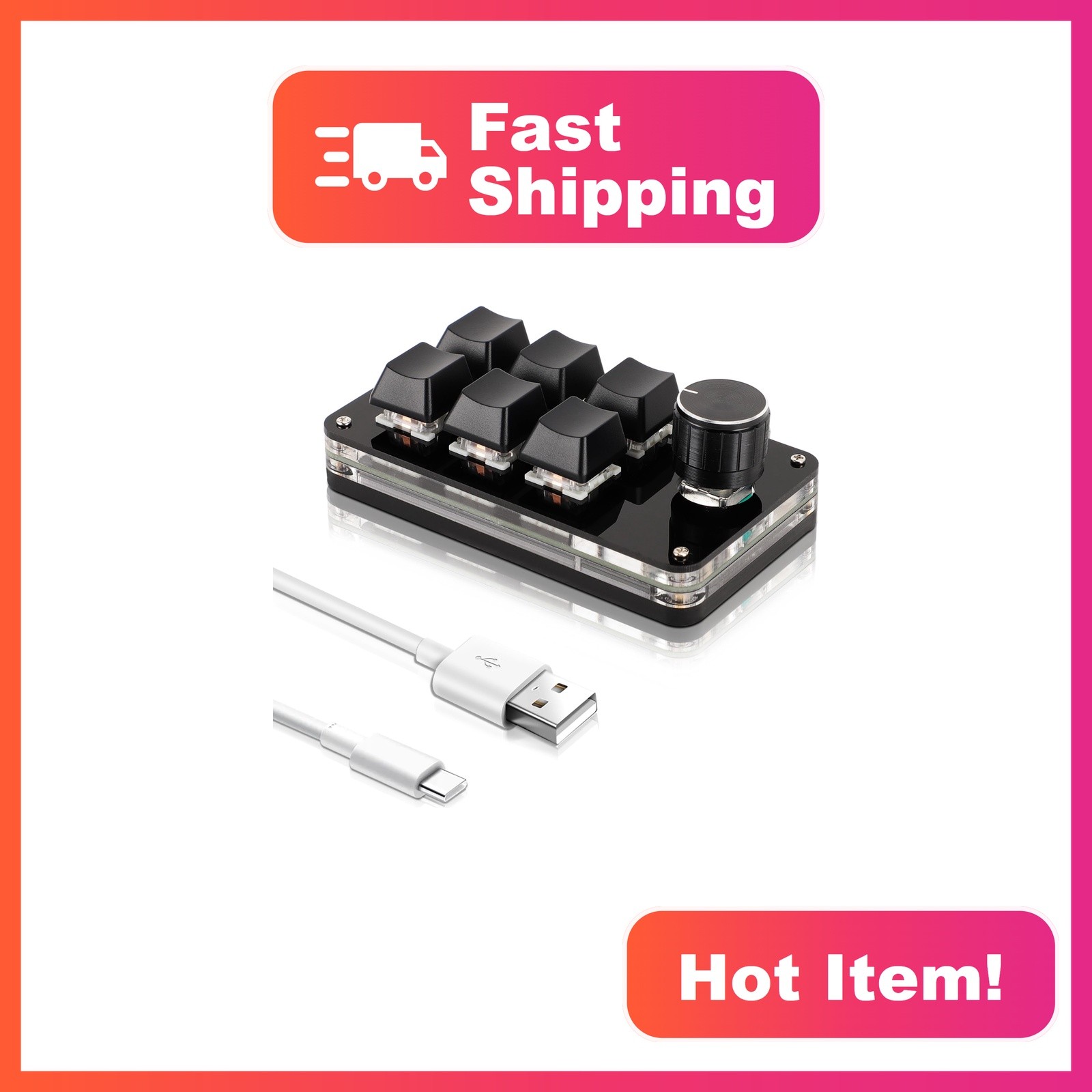 Dioche Black 6-Key Programmable Keypad