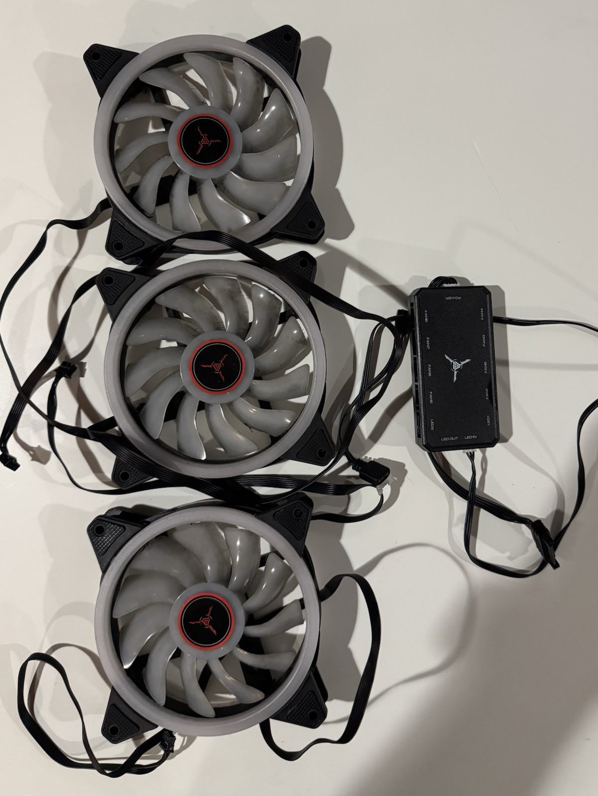 PCCOOLER 120mm Blue LED Case Fans (3-Pack) w/ Hub