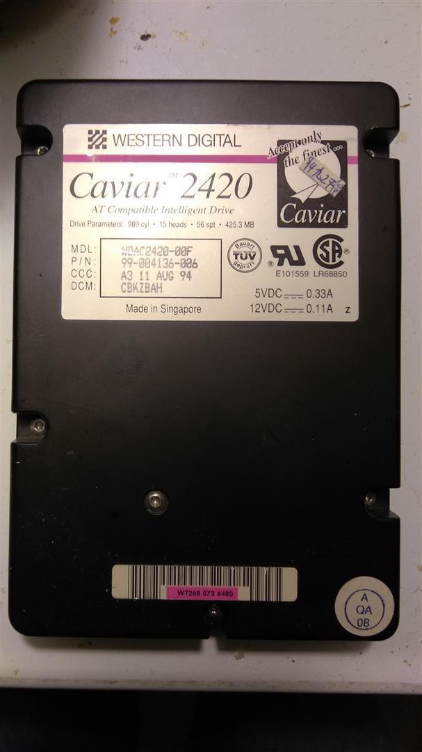 Western Digital Caviar 2420 WDAC2420-00F 420MB HDD - Vintage hardware