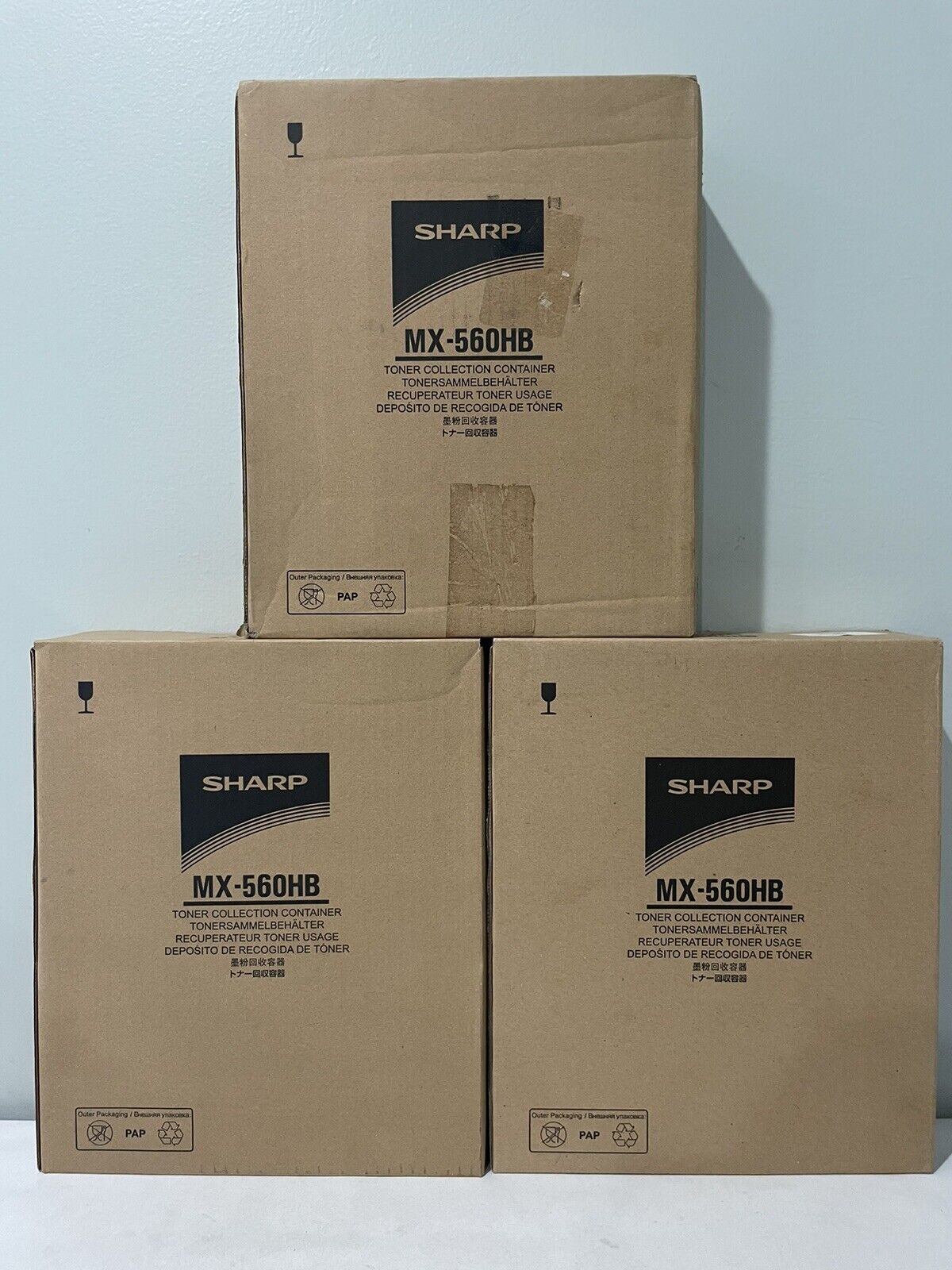 Set of 3 Sharp MX-560HB Waste Toner Box for Sharp MX-M364N Series New