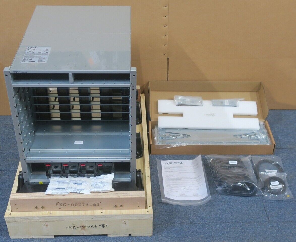 NEW Arista DCS-7308 7300 Series 8-Slot Switch Chassis + 4x PWR-3KT-AC-RED PSU