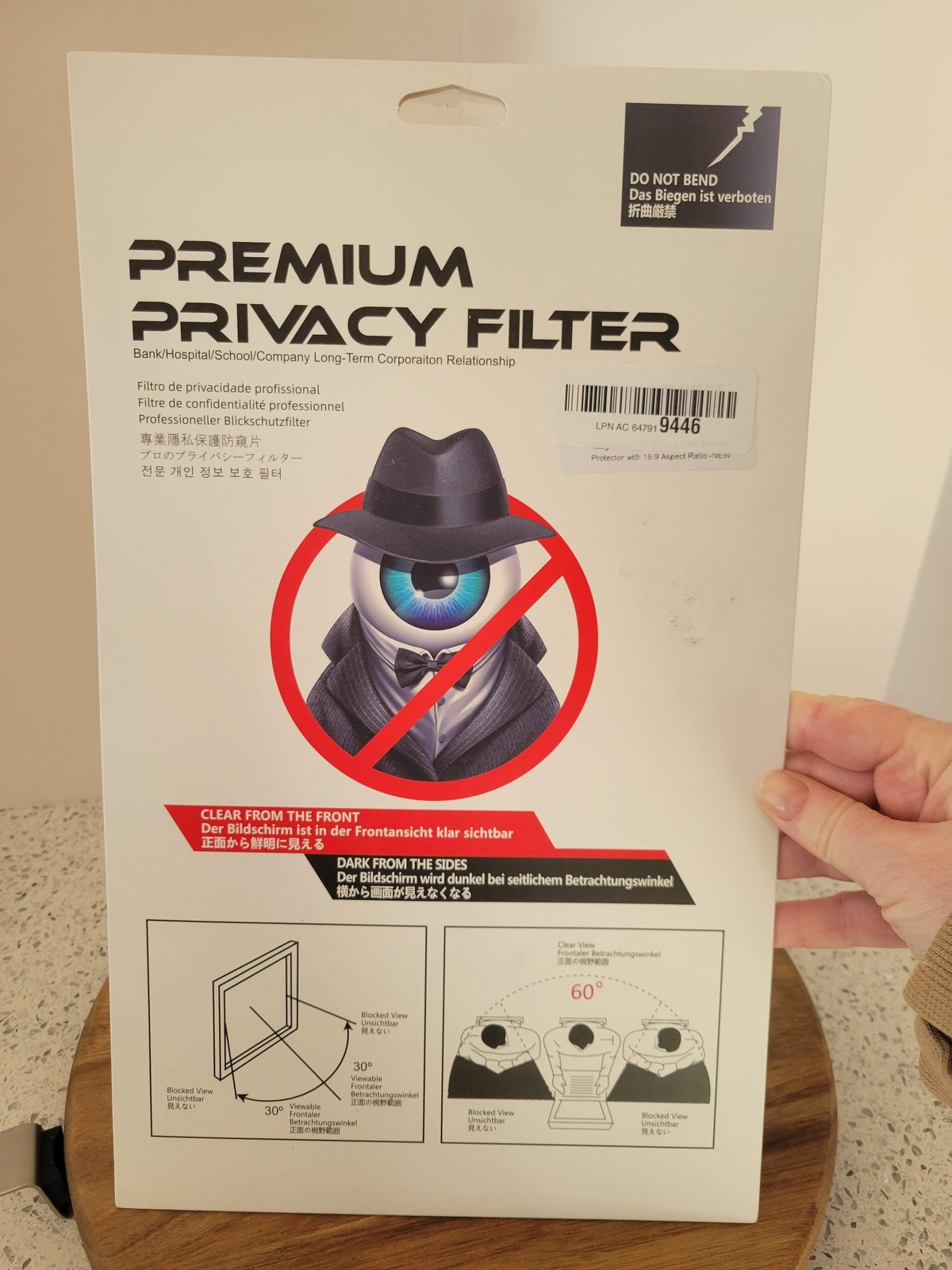 Premium Privacy Filter Black Matte Anti-Glare Screen Protector For Monitors 16:9