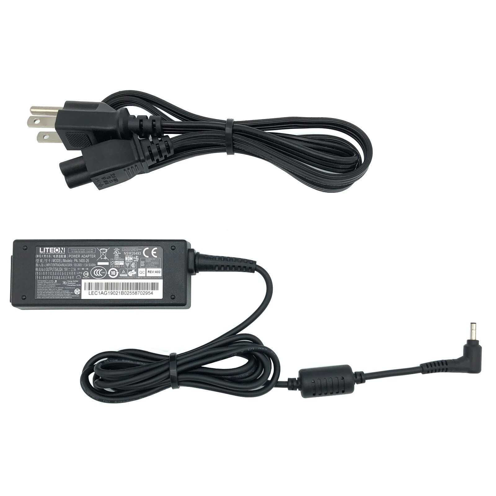Genuine LiteOn PA-1400-14 40W AC Power Adapter 19V 2.1A OEM Tip 3.0x1.1mm