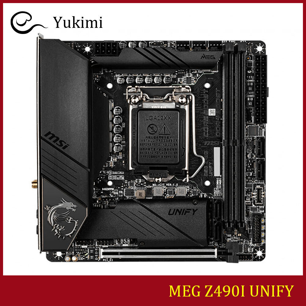 FOR MSI MEG Z490I UNIFY LGA 1200 DDR4 64GB HDMI DisplayPort Mini-ITX Motherboard