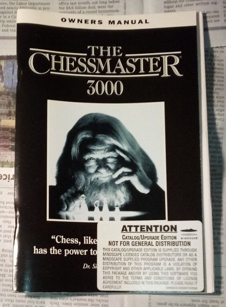 The Chessmaster 3000 - 1991 - Owners Manual - Catalog/Upgrade Edition