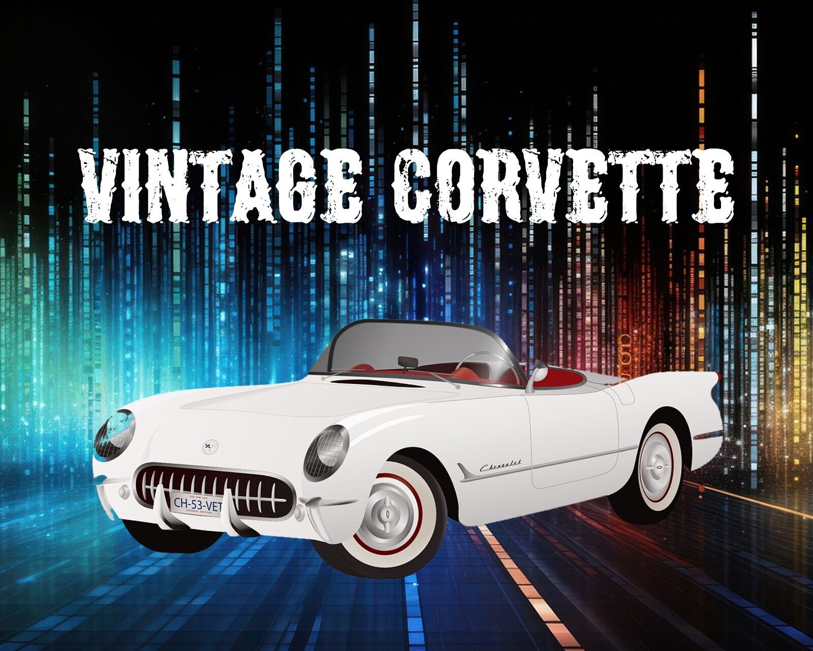 Vintage Corvette Muscle car Mouse Pad Desktop Computer Supplies 7 3/4 x 9