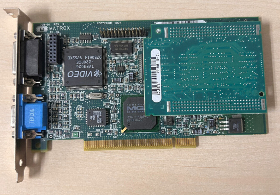 PCI Video Card Matrox 708-01 Rev A MGI MIL2P/8/DELL2  00055975 A00 DVI VGA MGA