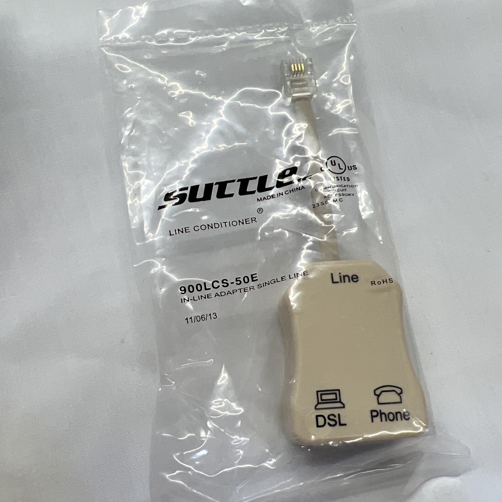 Suttle 900LCS-50E In-Line Phone/DSL Adapter Brand New Sealed