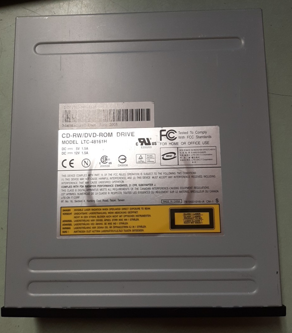 USED Lite-On LTC-48161H CD-RW/DVD-ROM Combo IDE Drive BLACK 5.25