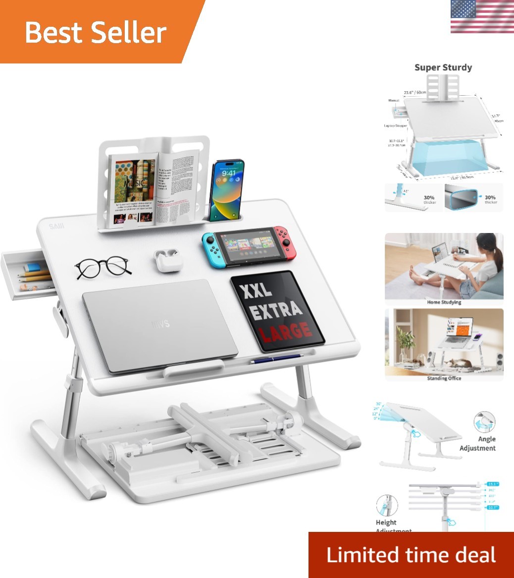 Versatile Adjustable Laptop Desk – Foldable Bed Tray for Comfort & Productivity