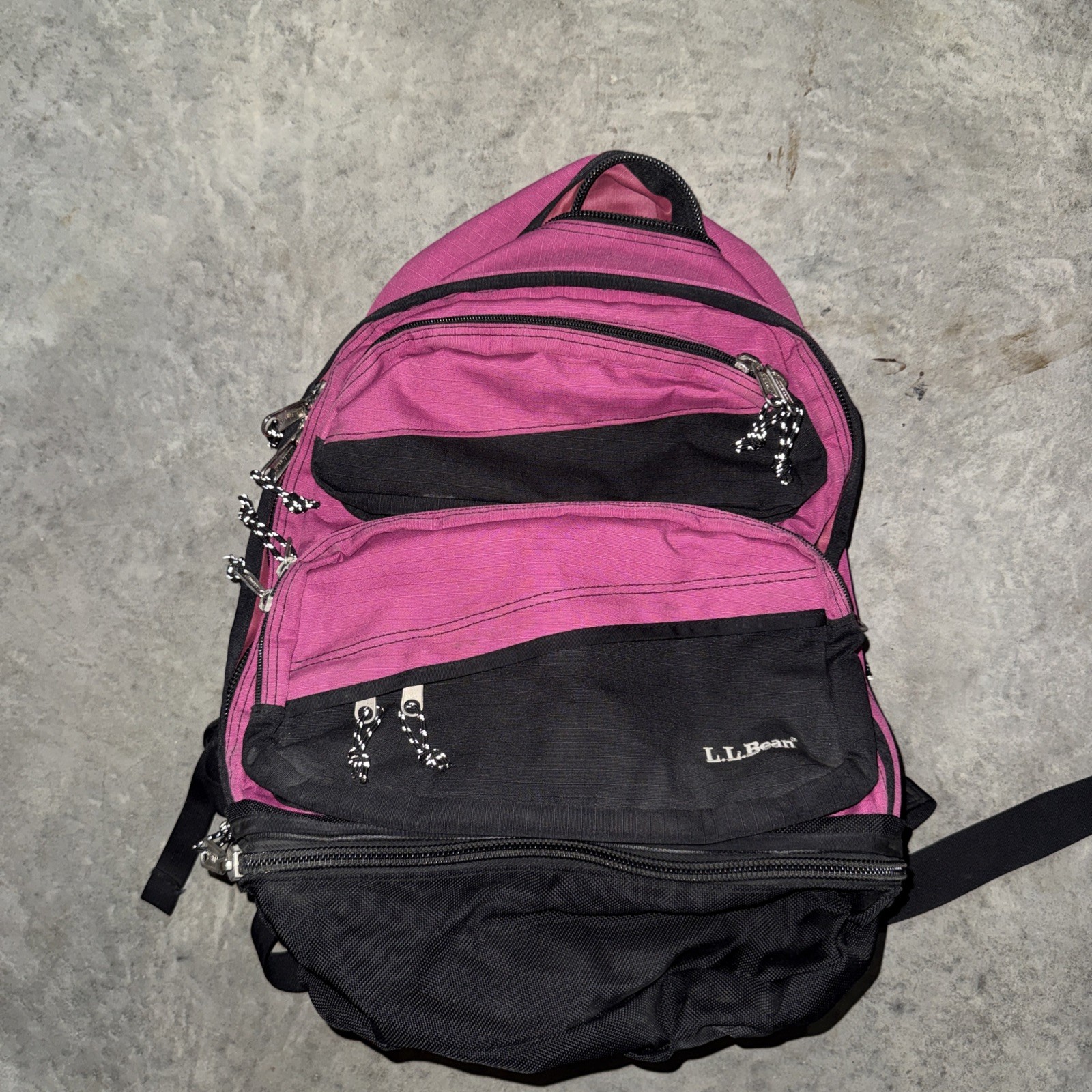 LL Bean Comfort Carry Hiking Backpack, 30L, Deep Pink Ripstop Canvas Heavy Duty