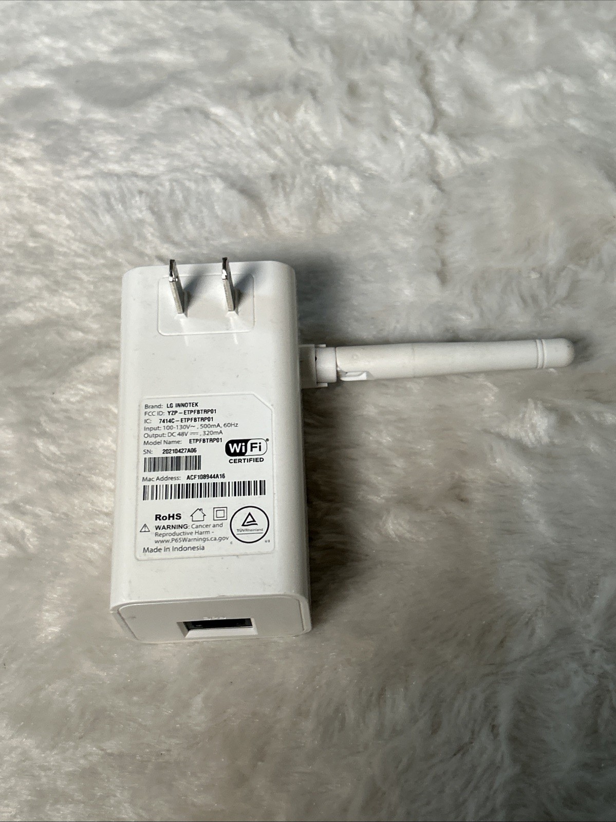 LG Innotek ETPFBTRP01 Vivint WiFi Bridge Wireless Repeater OEM