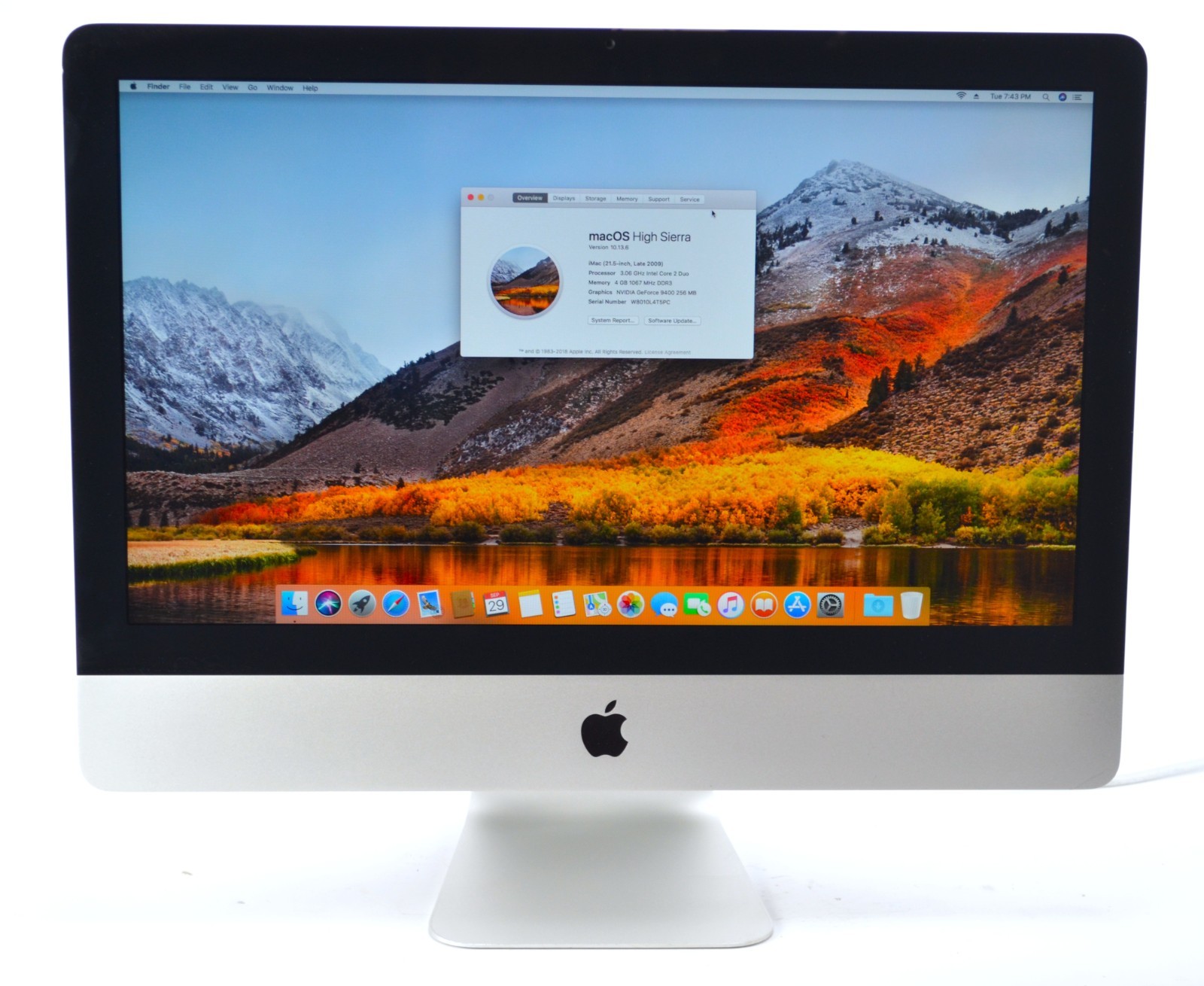 Apple iMac 21.5" A1311 Late 2009 Core 2 Duo 3.06GHz 4GB RAM 500GB HD High Sierra