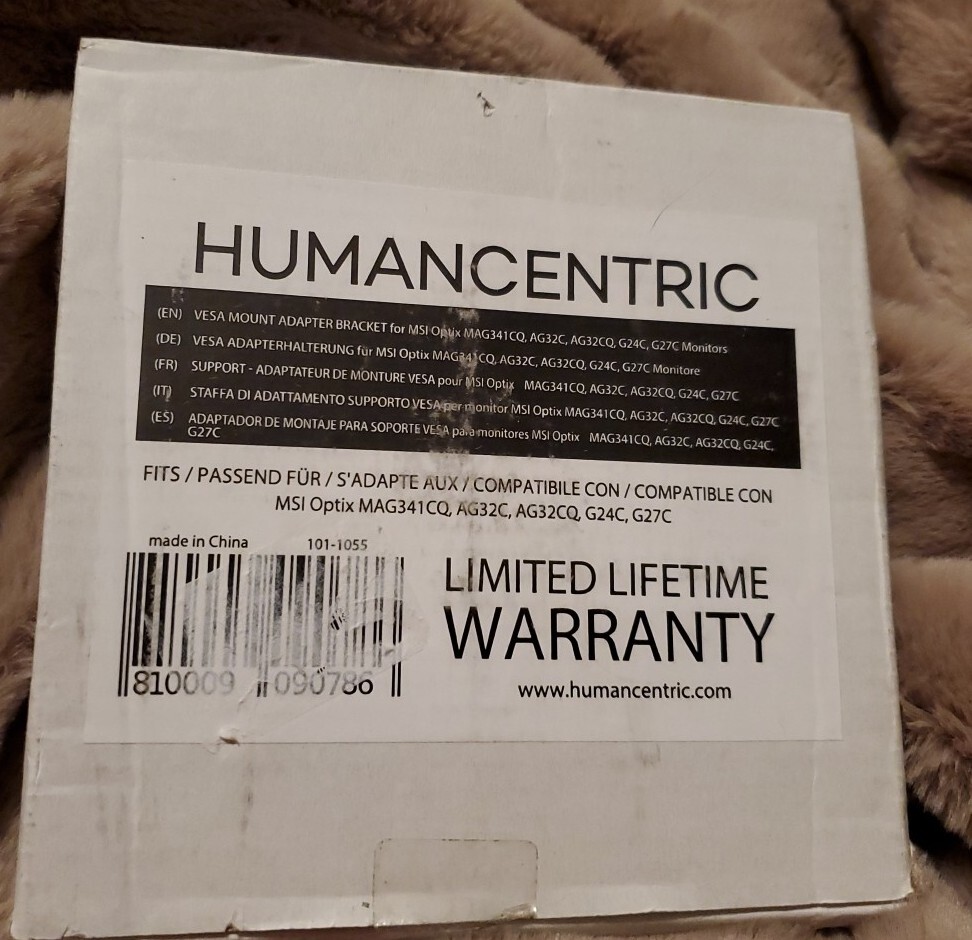 Humancentric VESA Mount Adapter Compatible with MSI Optix MAG341CQ, AG32C, AG32C