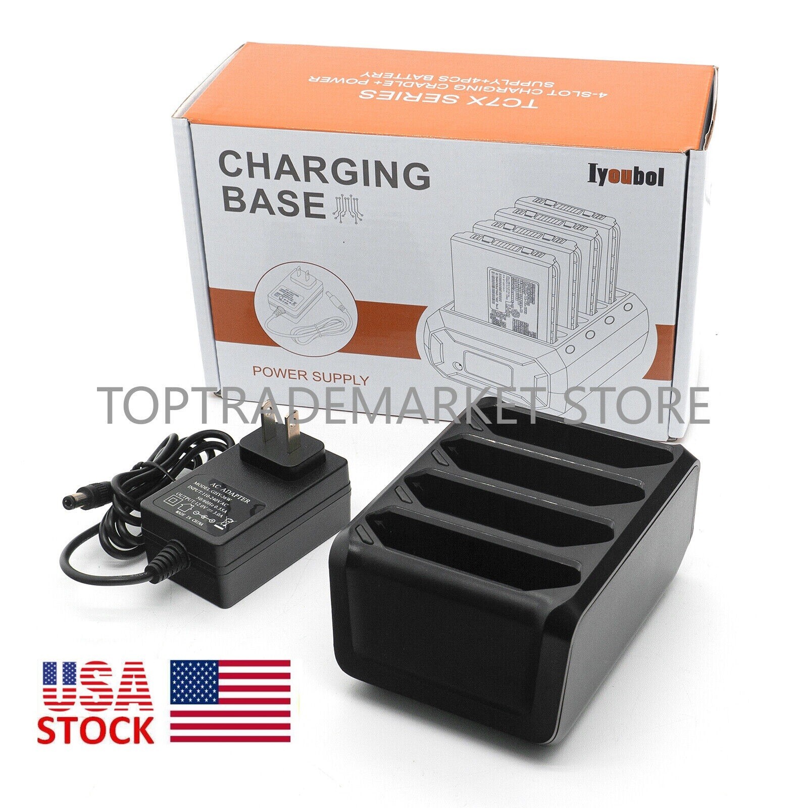 US 4-Port TC70 Battery Charger for Zebra TC70 TC72 TC75 TC77 SAC-TC7X-4BTYPP-01
