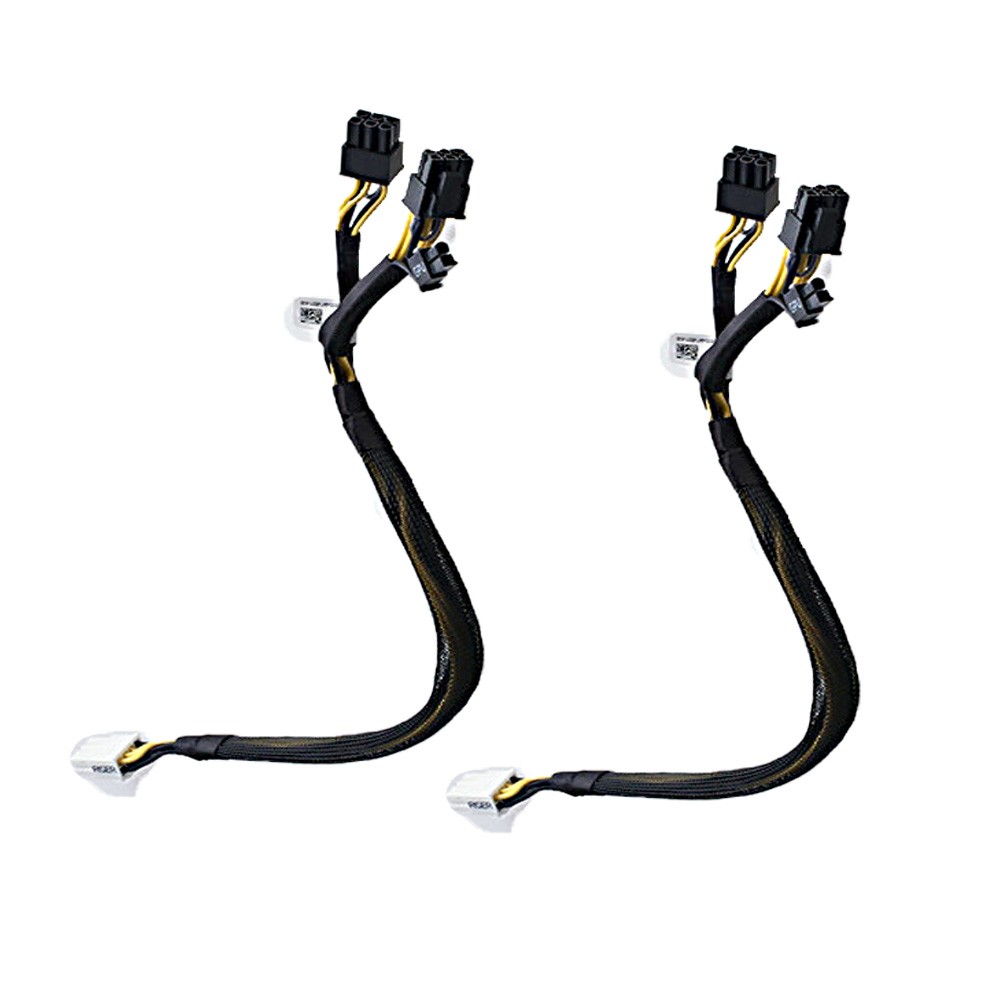 2PCS Power Adapter Splitter Cable For Dell PowerEdge T620 T630 T640 GPU USA