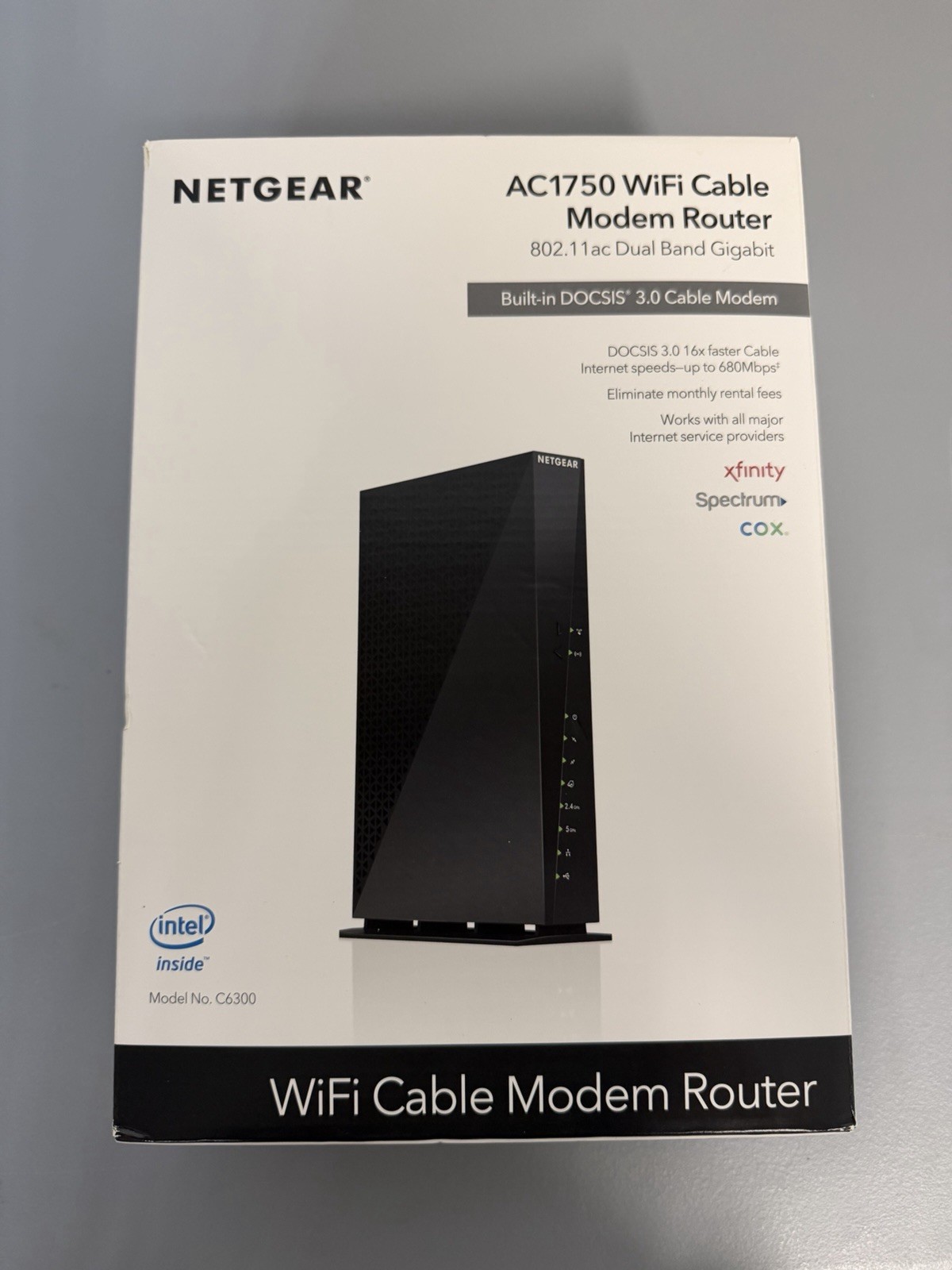 New Open Box NETGEAR AC1750 Dual Band WiFi 5 C6300 Smart Wifi Modem Router