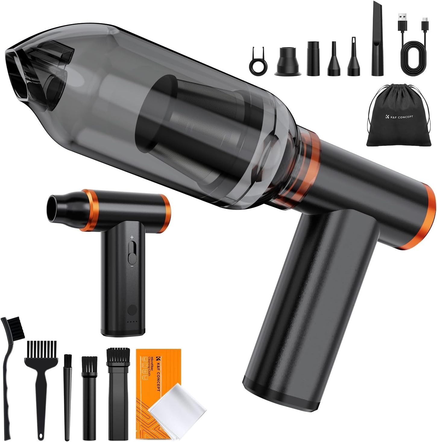 Blower and Suction 2 in 1 Compressed Air Duster,300000RPM