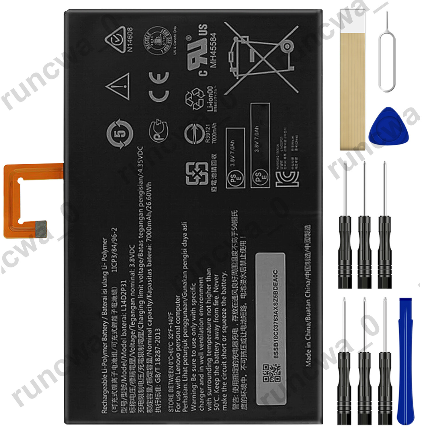L14D2P31 Battery Replacement For Lenovo TB-X103F TB2-X30M ZA1U0092US 3.8v Tool