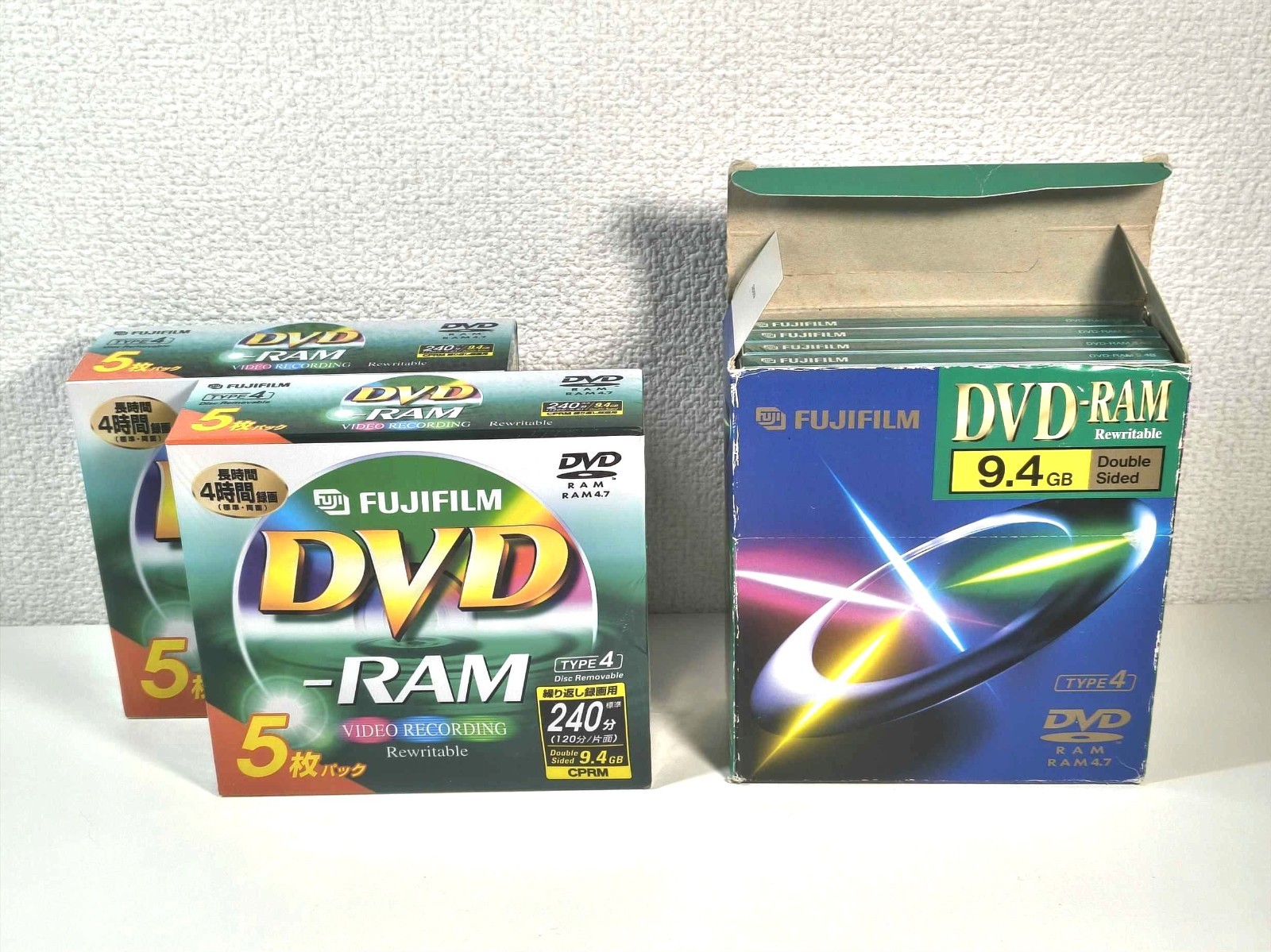 FUJIFILM DVD-RAM 9.4GB 240min Type-4 Double Sided Rewritable - Sealed Lot of 15