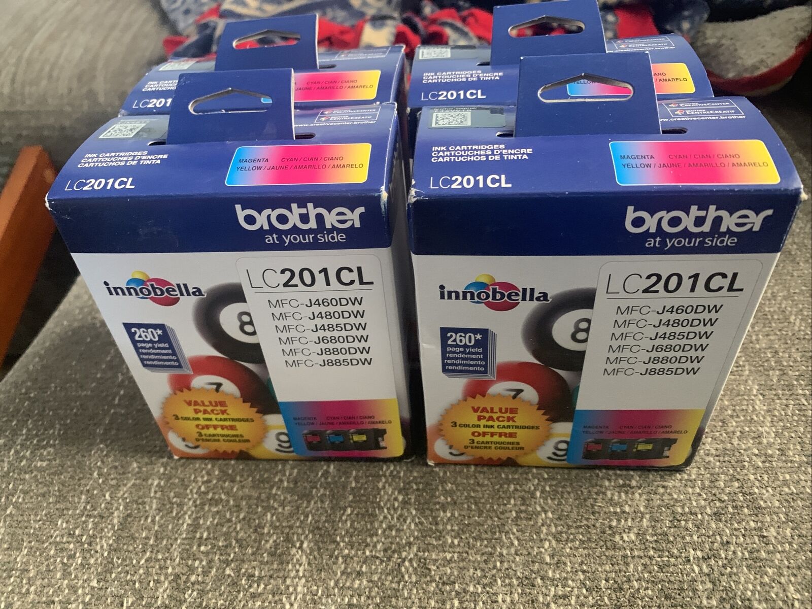4 Boxes Of New Brother Standard (LC2013PKS) Yield Color Ink Cartridge - 3 Pack
