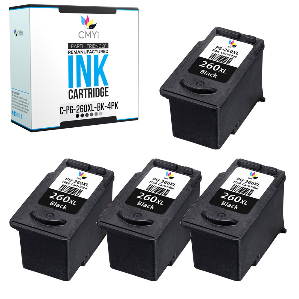 4X Replacement PG-260XL Black Ink Cartridge for Canon PIXMA TS5320 TR7020 TS6420