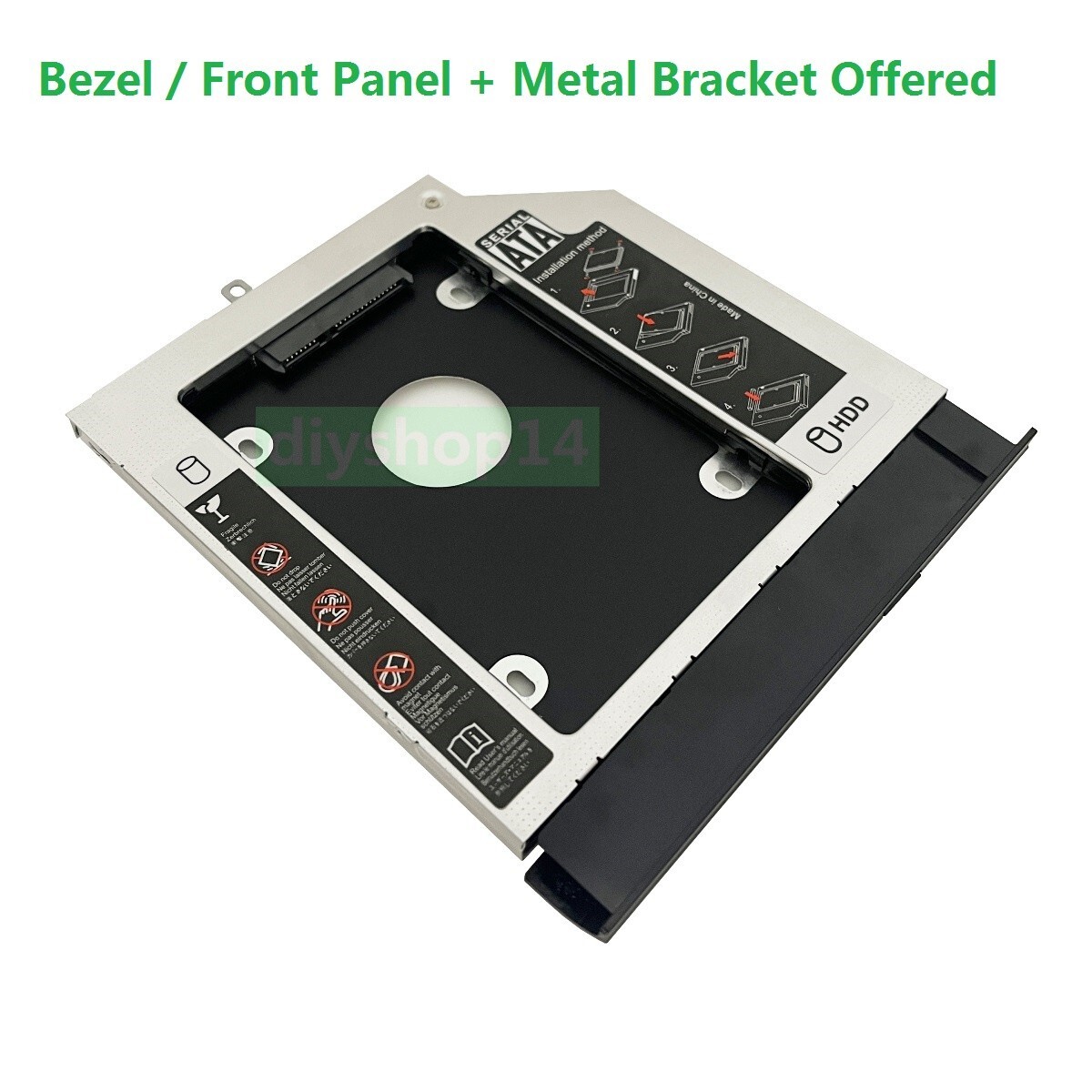 with Bezel + Bracket 2nd HDD hard drive caddy For Lenovo 100-15 100-15IBD B50-50