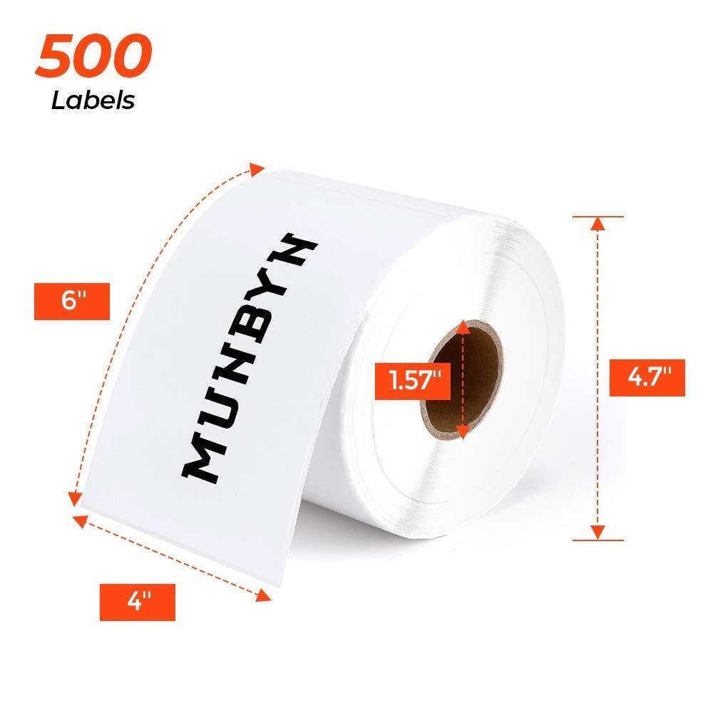 500/1000pcs 4x6 Direct Thermal Shipping Label Compatible for Phomemo PM-241-BT
