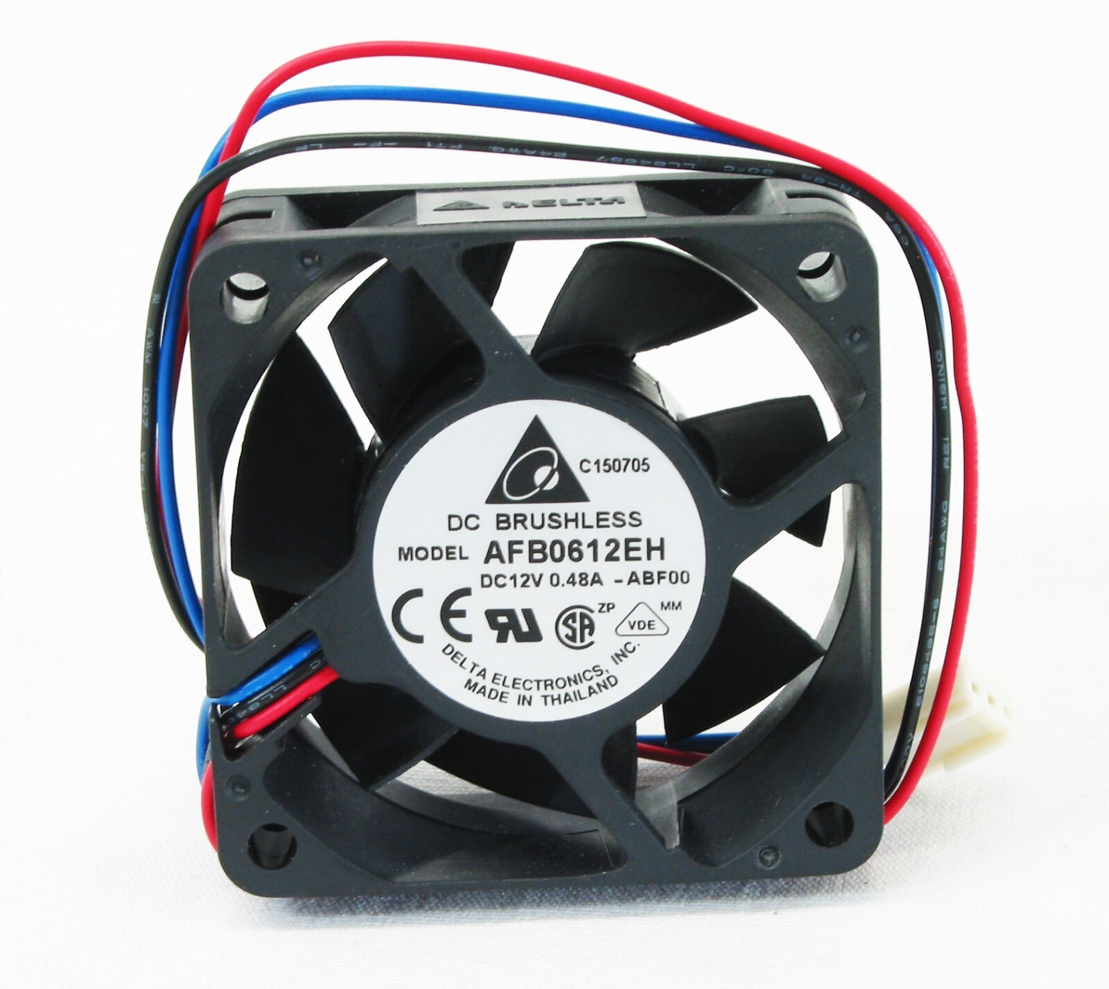 Delta High Speed Case Fan AFB0612EH 60x60x25mm 6800 RPM 38 CFM 3-pin header