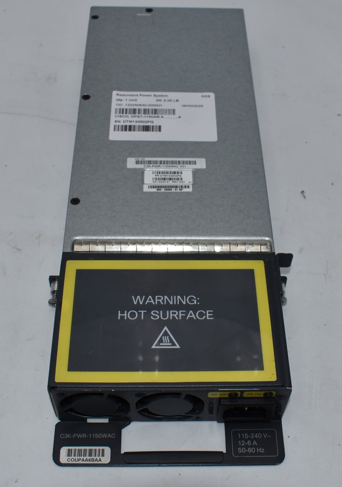 Cisco DPST-1150AB A Power Supply Delta C3K-PWR-1150WAC V01