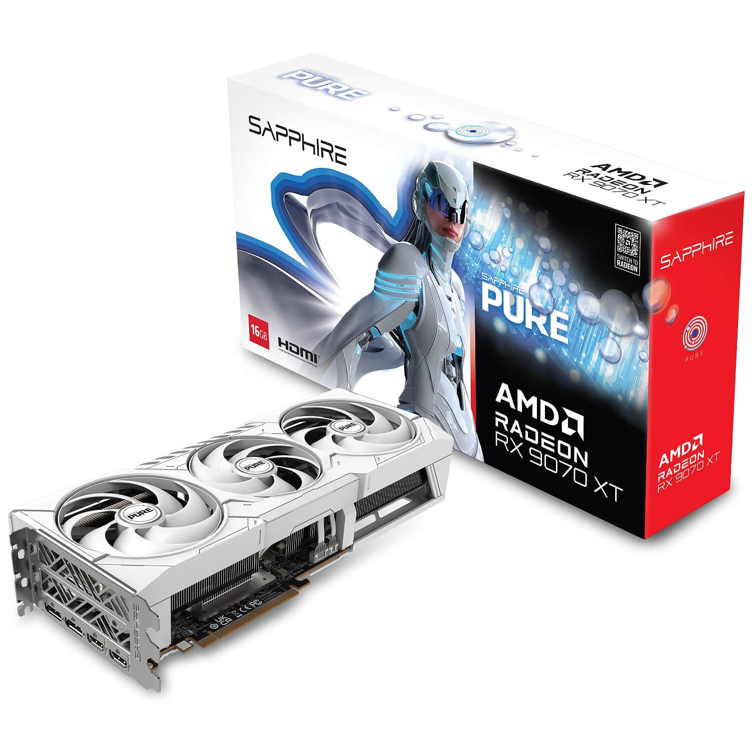 Sapphire PURE Radeon RX 9070 XT GAMING OC 16GB White GPU 11348-02-20G AMD 