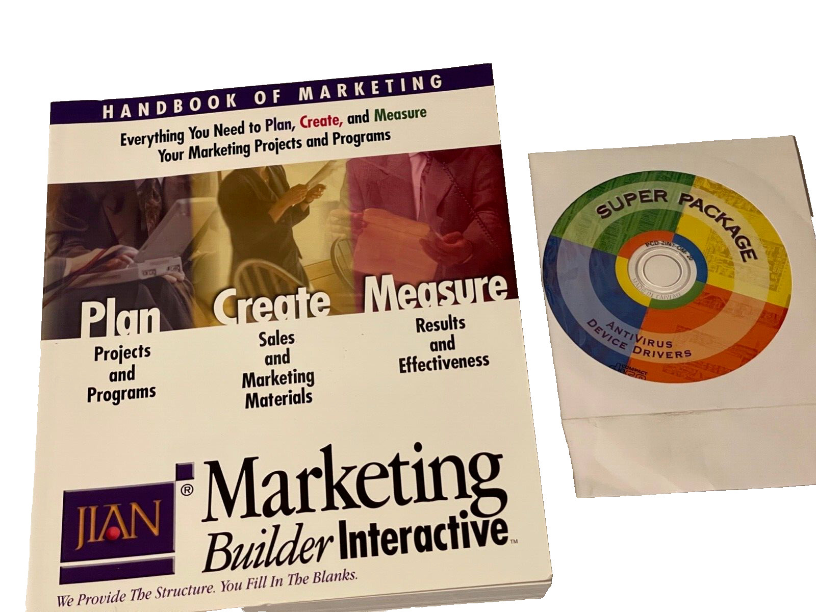 JIAN MARKETING BUILDER INTERACTIVE INCLUDES CD-ROM BOOK BROCHURES BOX HAS A TEAR