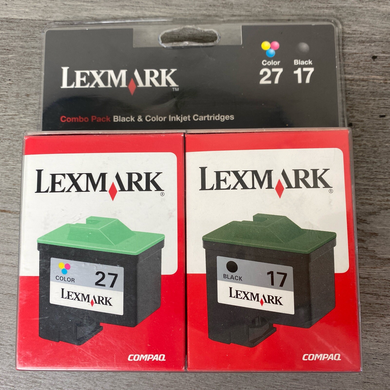Lexmark No 17 & 27 Pack STD Black Color Ink Cartridge X2250 X1185 Z515 Z615 New