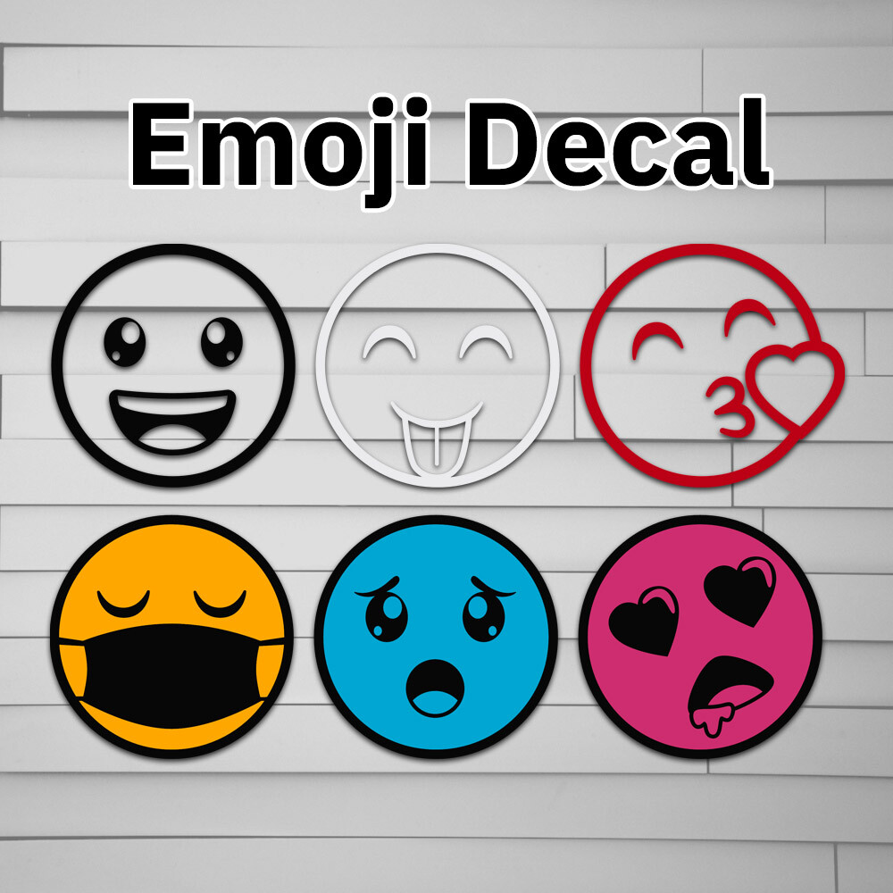 Emoji Vinyl Decal Sticker, Tumbler Decal, Smiley Face Sticker, Happy Face Decal,