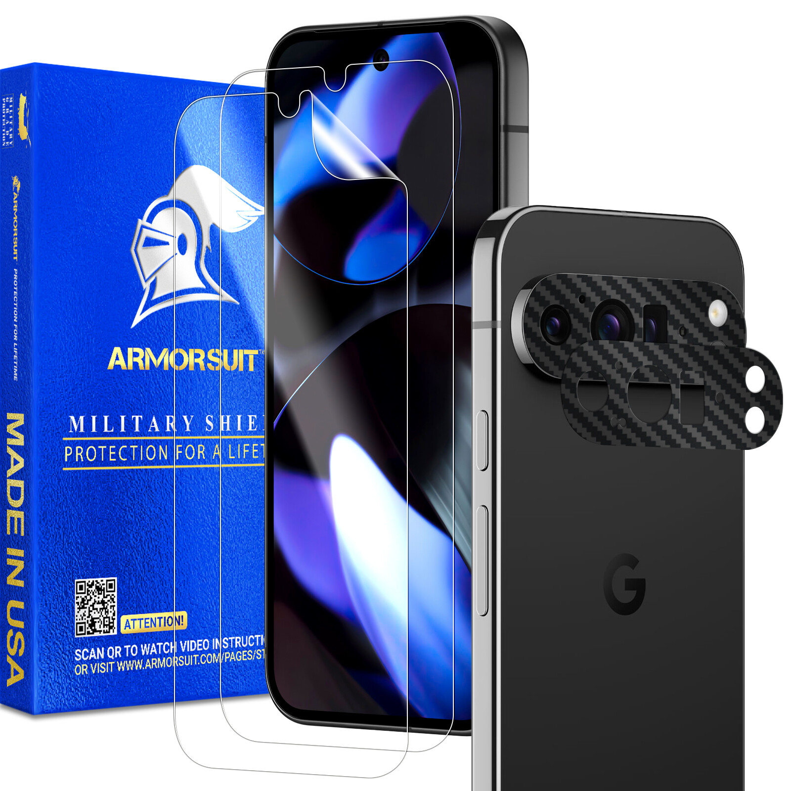 Armorsuit [2+2Pk] Screen Protector Google Pixel 9 Pro XL+ Vinyl Camera Protector