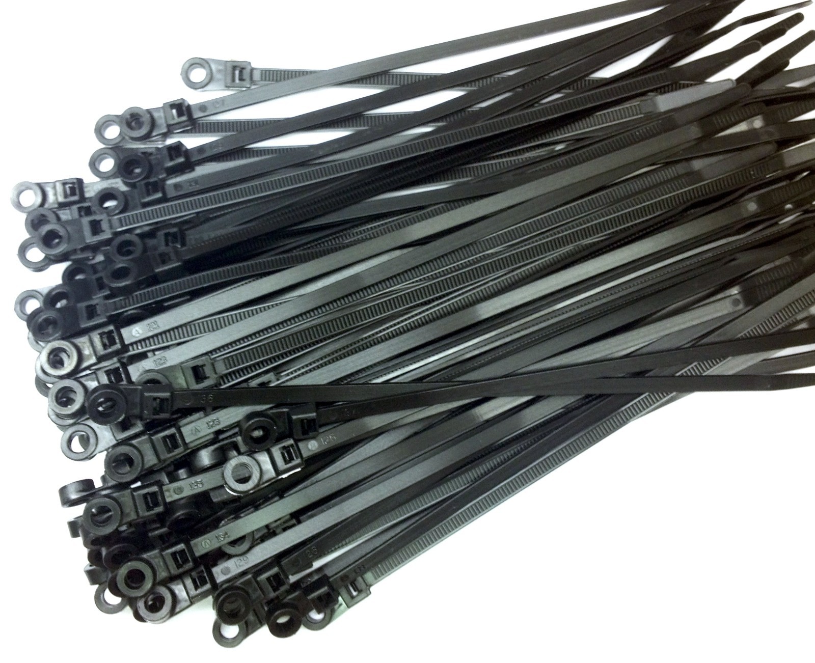1000 Pcs Lot - 8" Mount Head Screw Nail Hole Cable Zip Wire Tie 50 lbs - Black