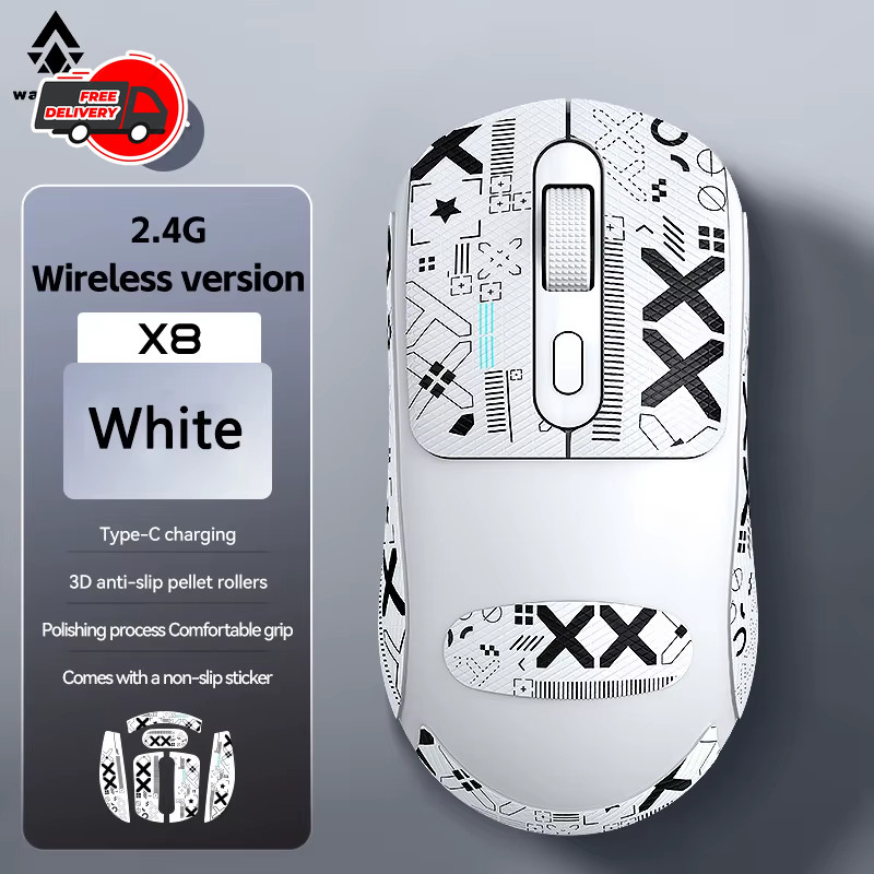 Warvank X8 Wireless Gaming Mouse 500mAh Type-C Rechargeable Office Laptop PC Pro