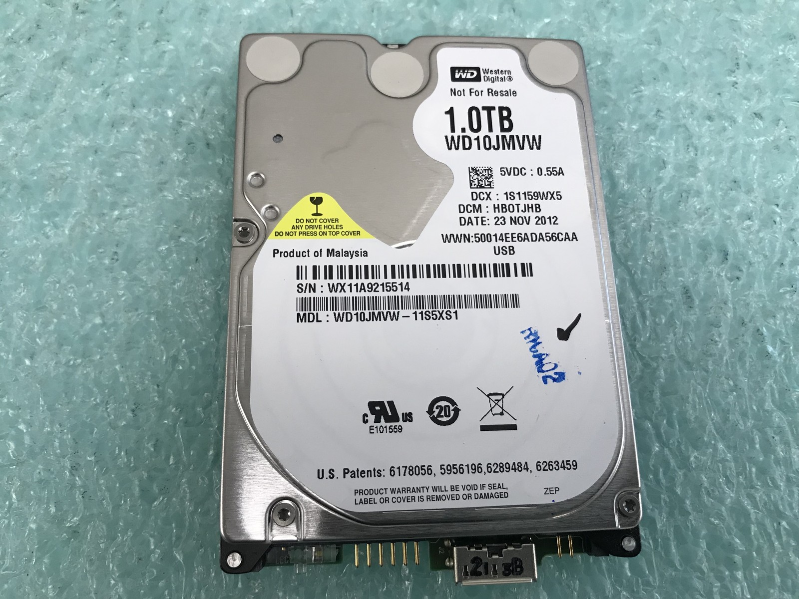 WD WD10JMVW-11S5XS1 DCM: HBOTJHB 1TB 2.5" USB 3.0 Hard Drive - HD745A