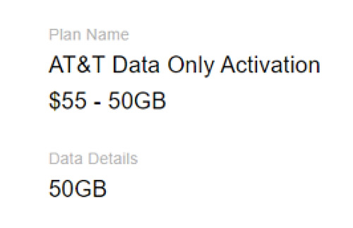 AT&T Prepaid ESIM $35,$55, 15GB-50GB Data Only Plan, 30 Days, TABLET Service