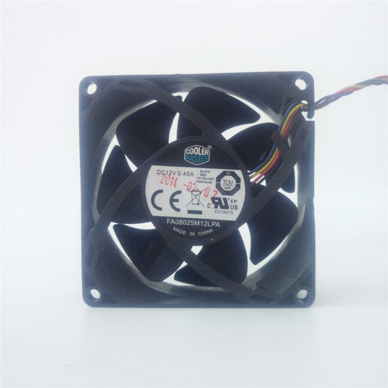 1PCS Cooler Master 8cm Fan FA08025M12LPA 4-Pin PWM Hydraulic CPU Fan