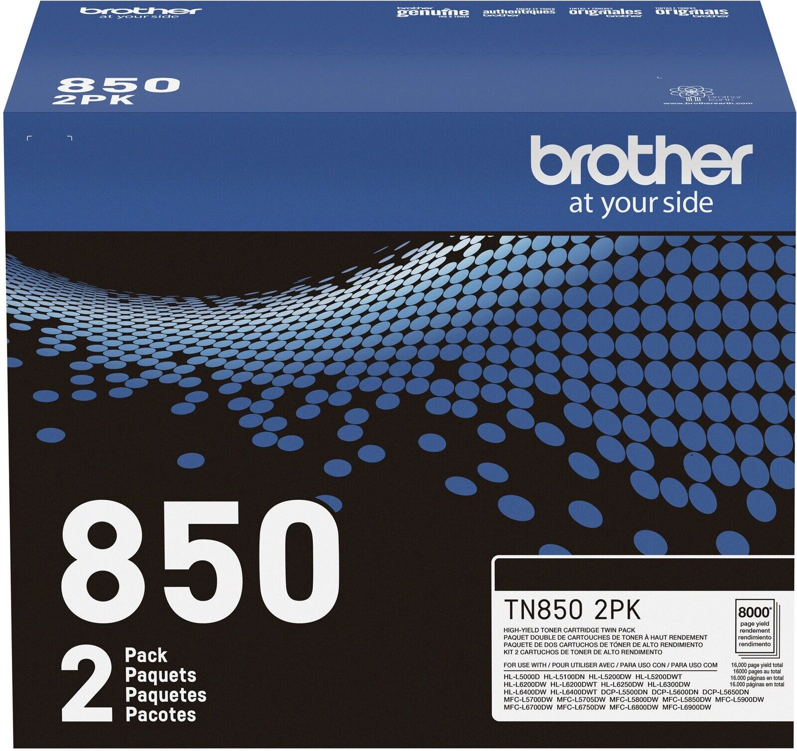 🔥 BRAND NEW 🔥(sealed) Brother TN850 2PK High-Yield Black Toner Cartridge