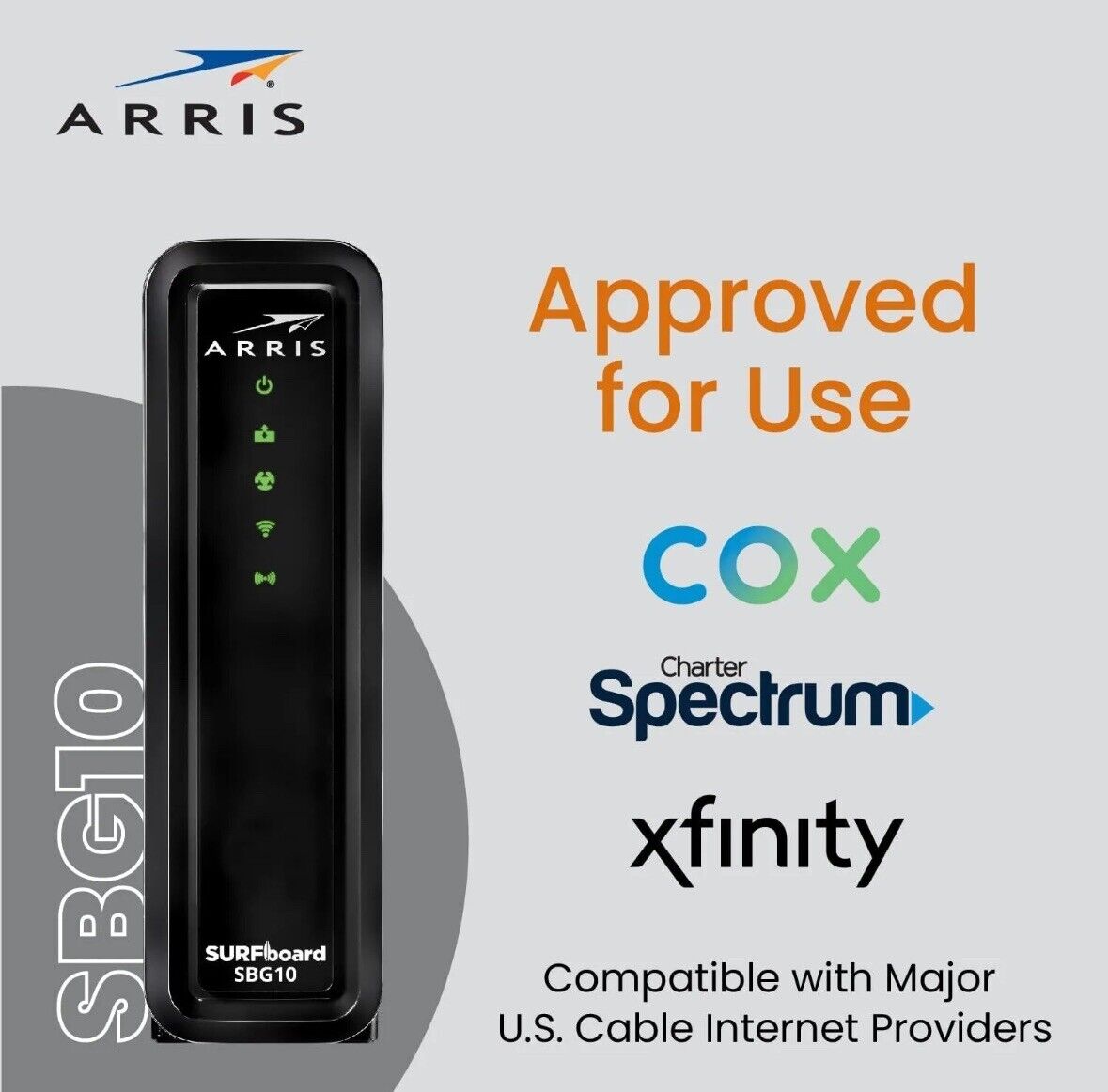 ARRIS SURFboard SBG10 Dual Band AC1600 Docsis 3 WIFI Cable Modem & Router In One