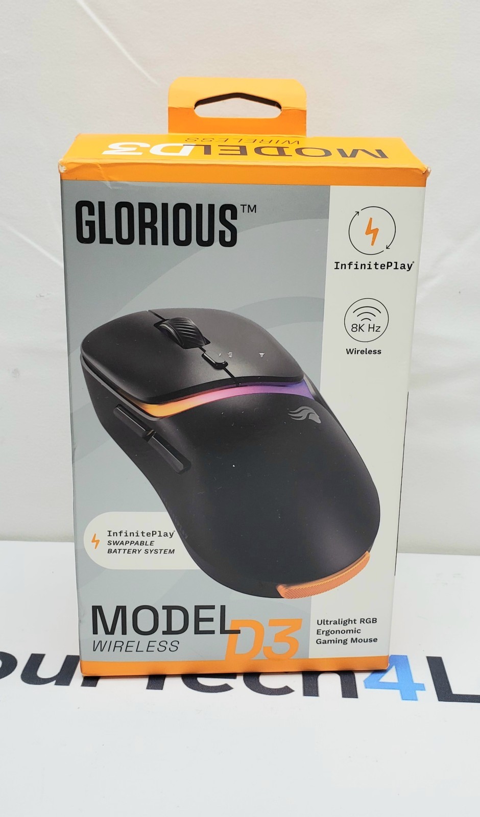 Glorious Model D3 Lightweight Wireless Optical Gaming Mouse Wireless Black