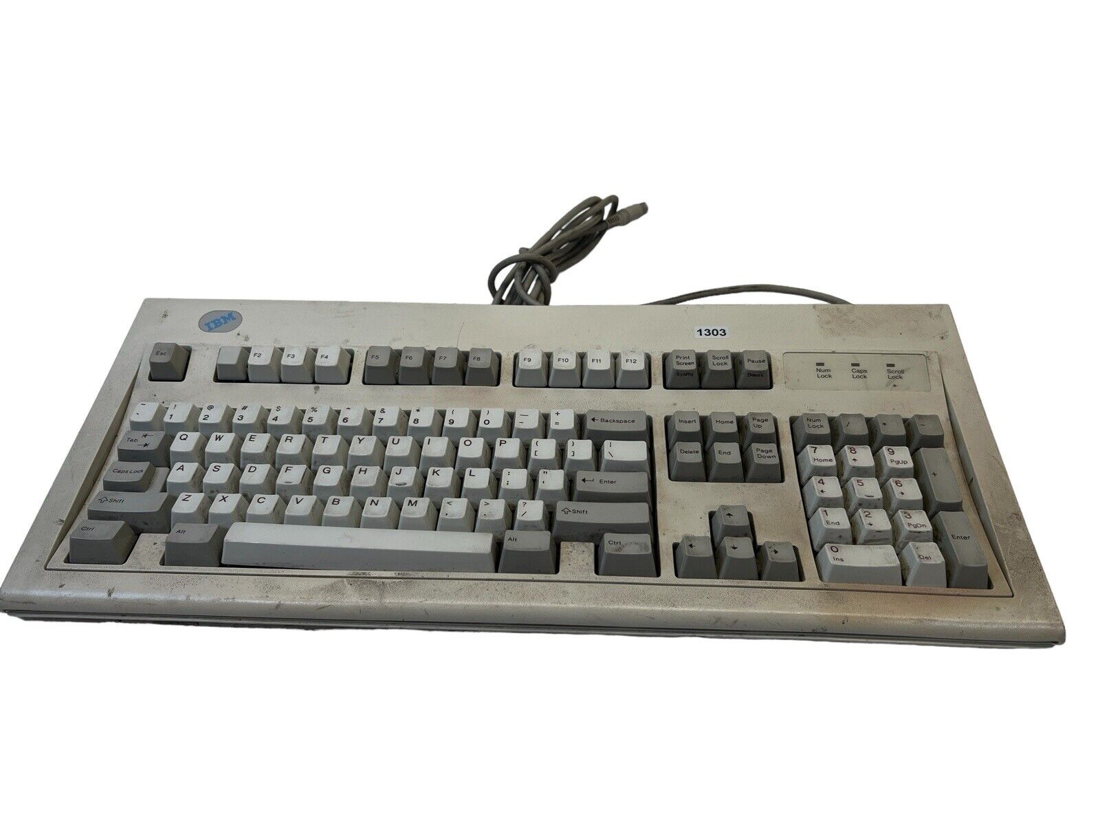 Vintage IBM 42H1292 Keyboard Missing Caps AS IS Works