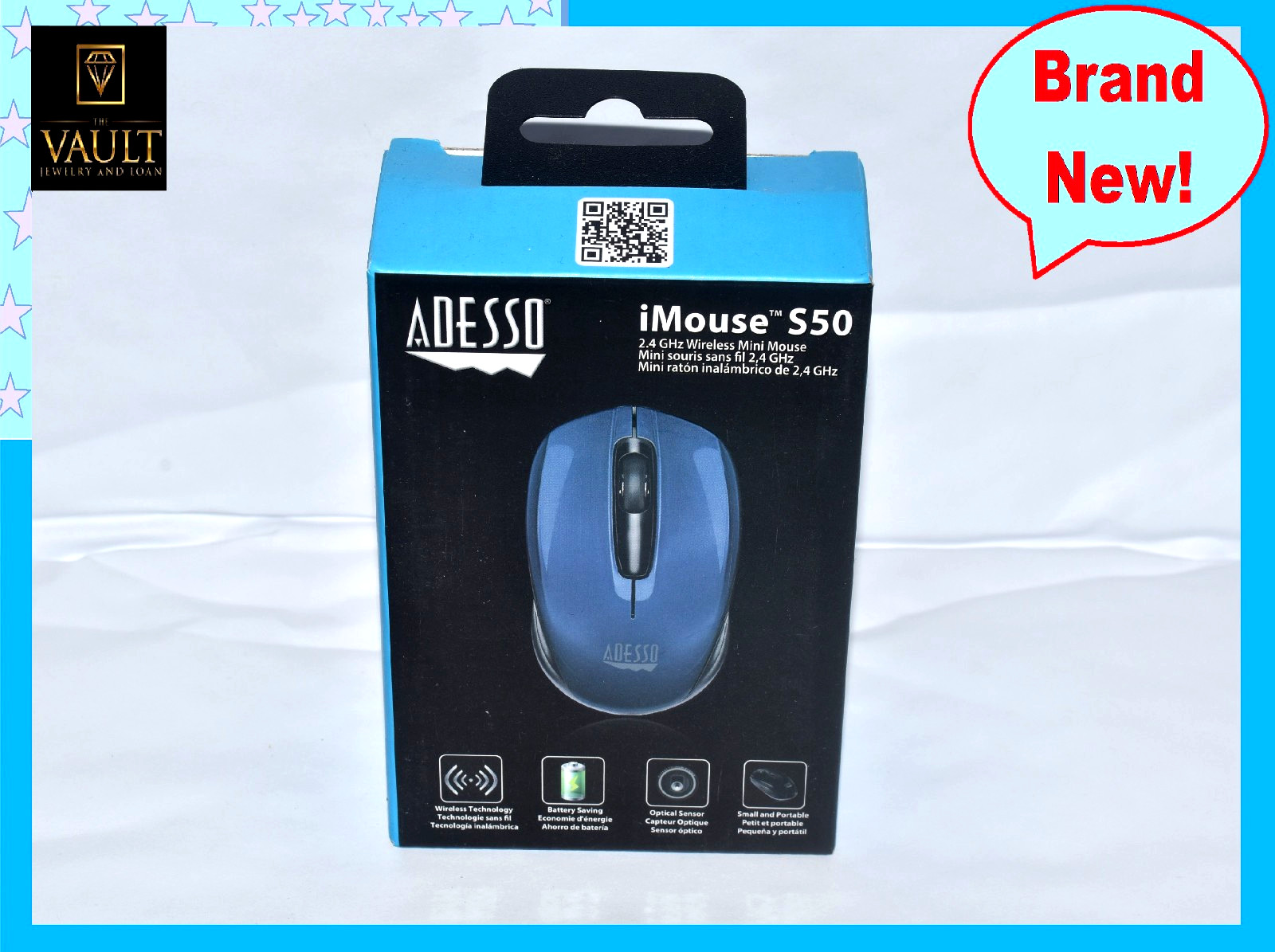 ADESSO S50L iMouse Wireless Mini Mouse, Blue. Brand New, Sealed