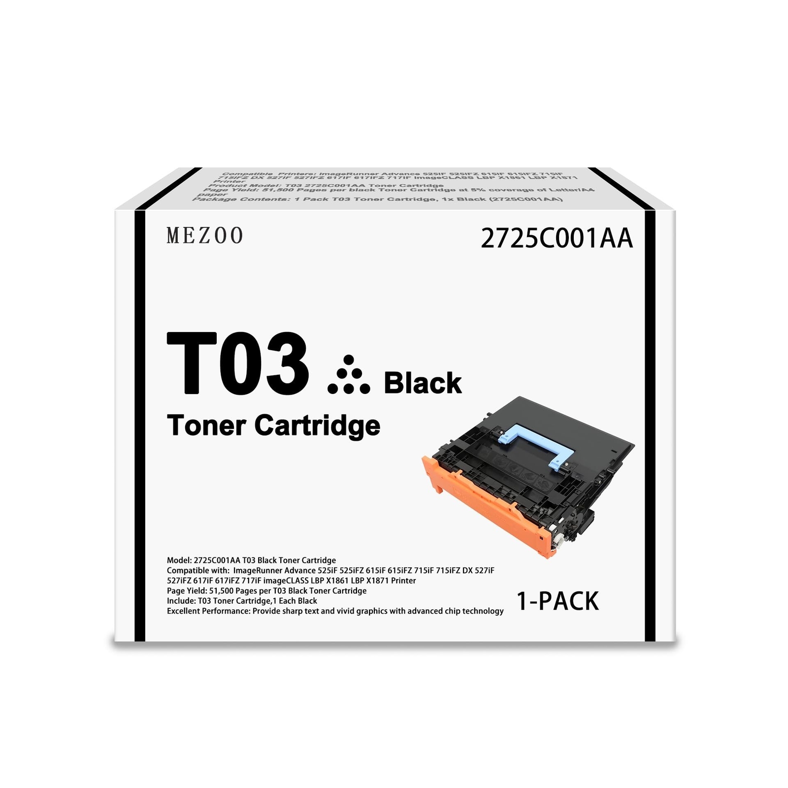T03 Toner Cartridge Black (with New Chip) Compatible for Canon ImageRunner Ad...