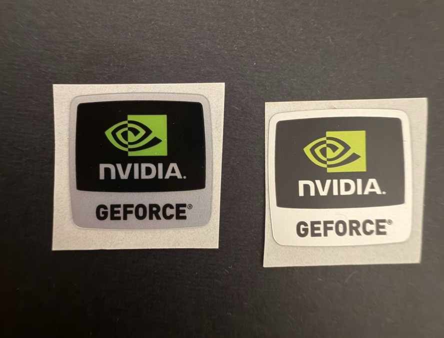 2 pcs NVIDIA GEFORCE Sticker  Label Decal  Badge 17mm x 18mm