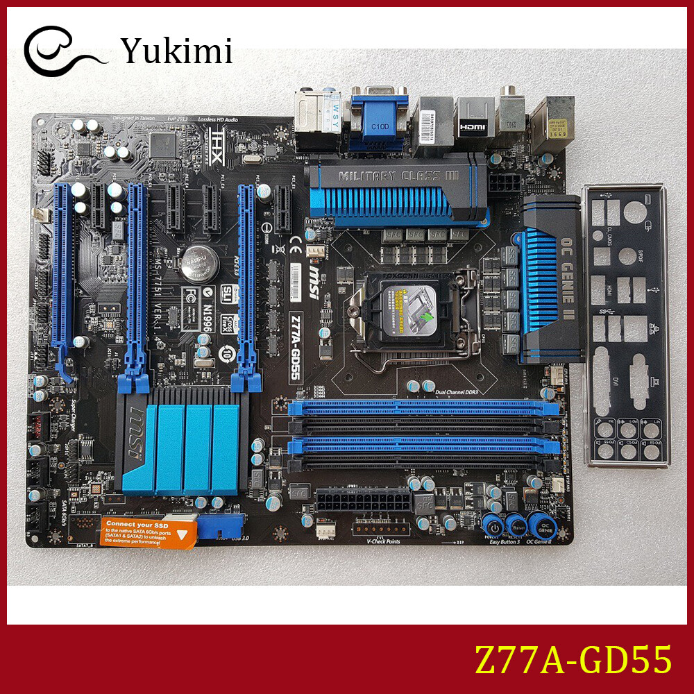 FOR MSI Z77A-GD55 Socket 1155 32GB DDR3 VGA DVI HDMI ATX Motherboard